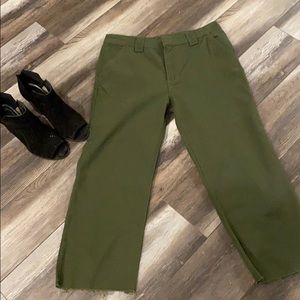 Khaki wide leg Capri Denim